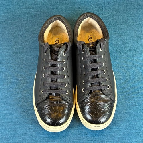 Ugg black leather trainers - black,